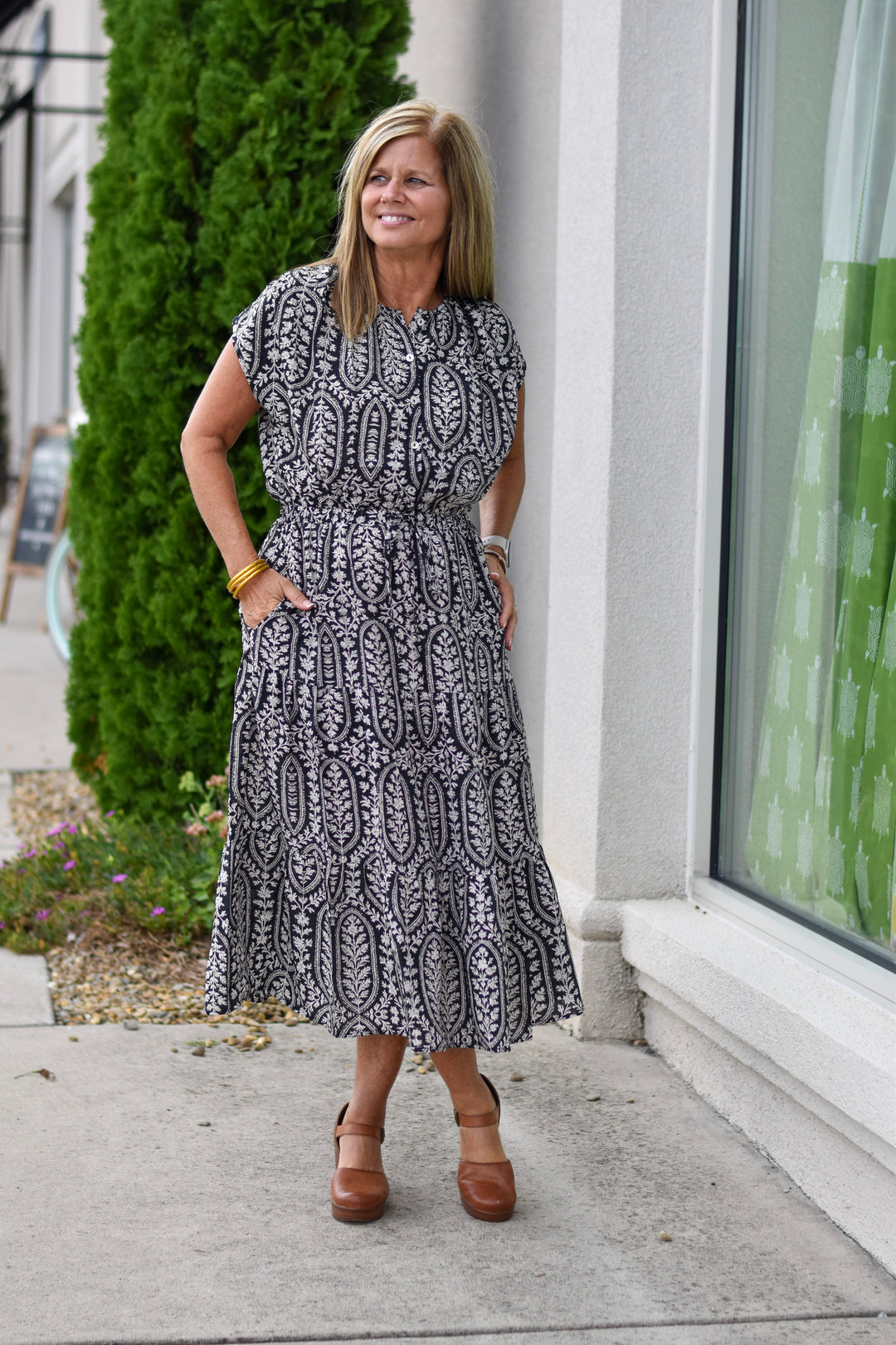Pinch Midnight Plams Tiered Dress