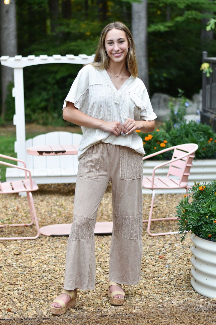 Melody Eyelet Mineral Wash Pants