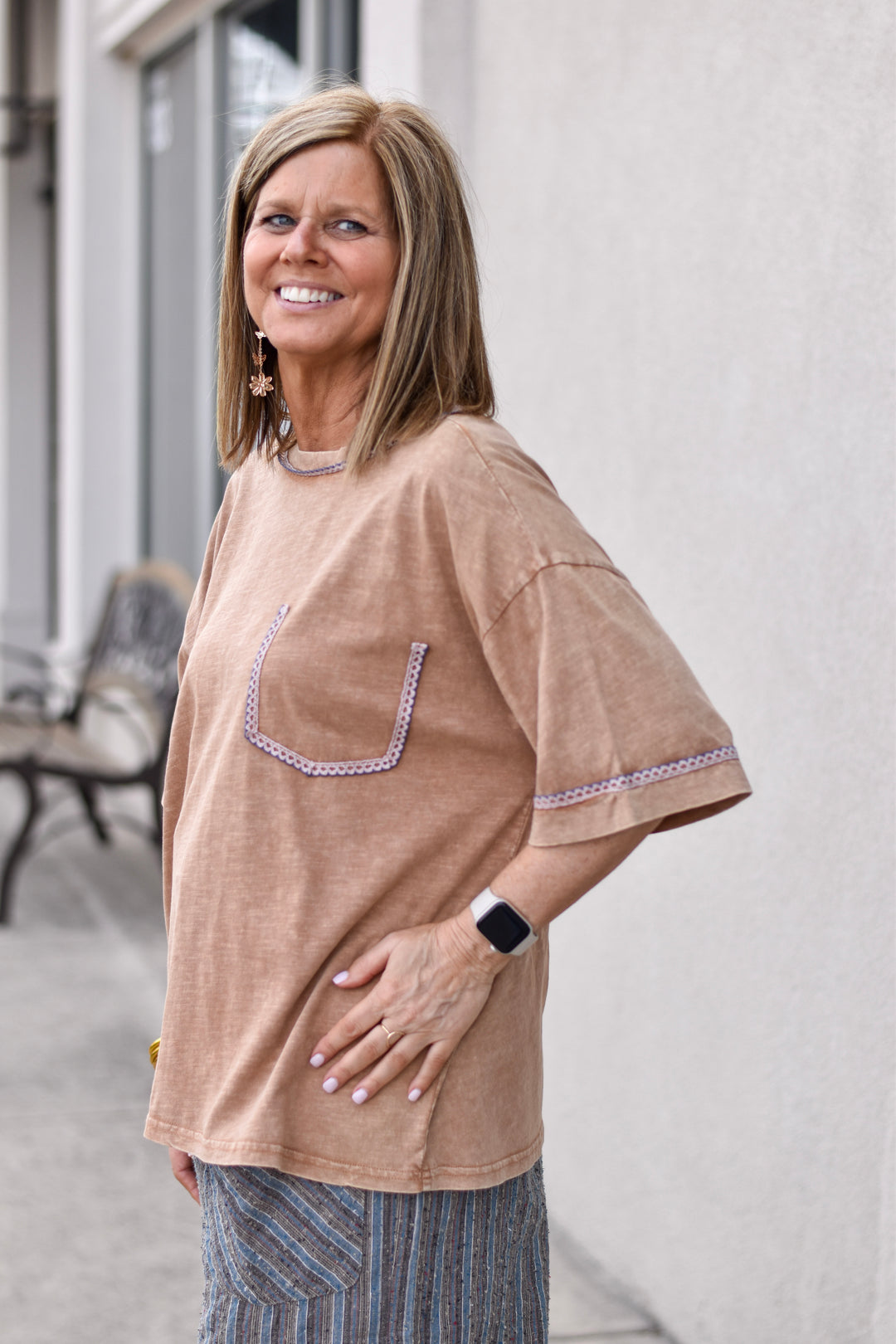 Easel Sundown Cotton Boxy Tee