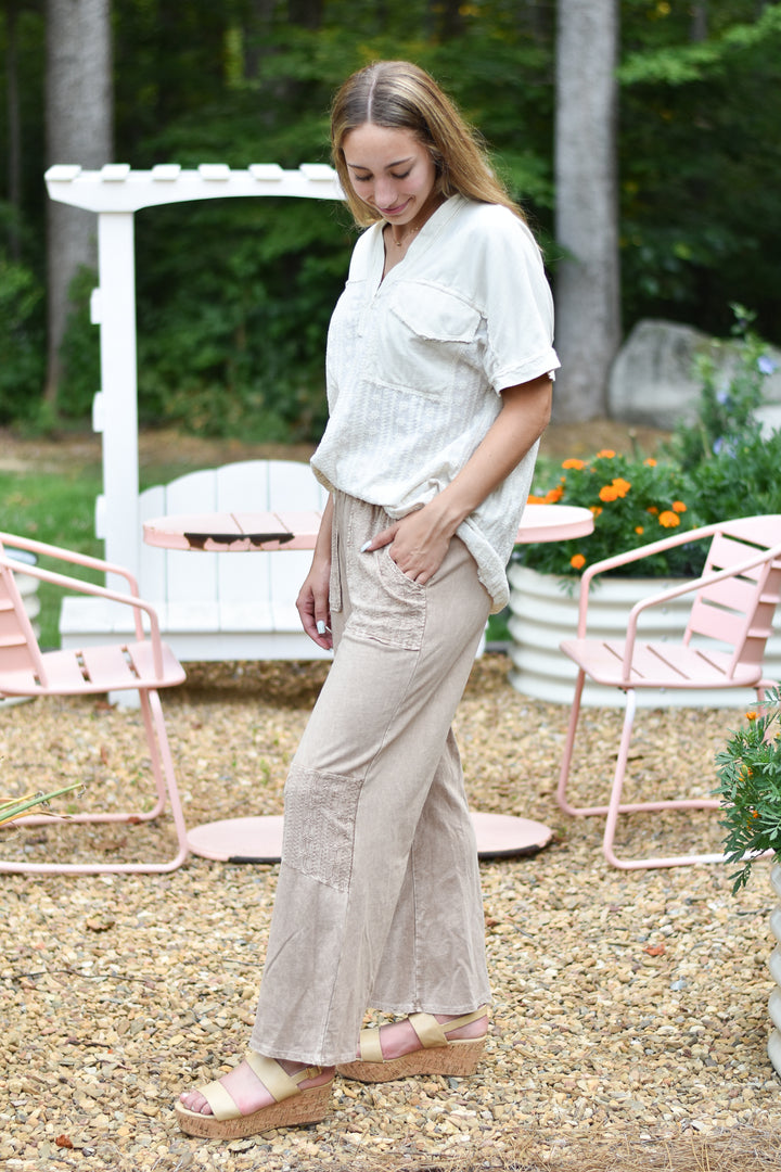 Melody Eyelet Mineral Wash Pants