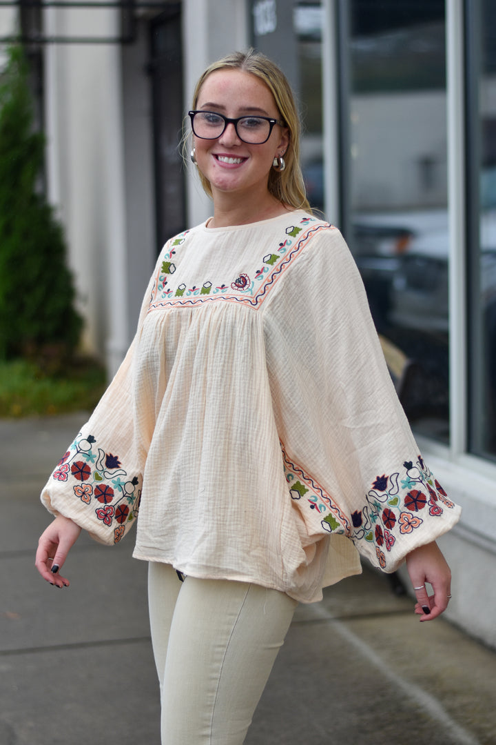 Lea Embroidered Cotton Tunic