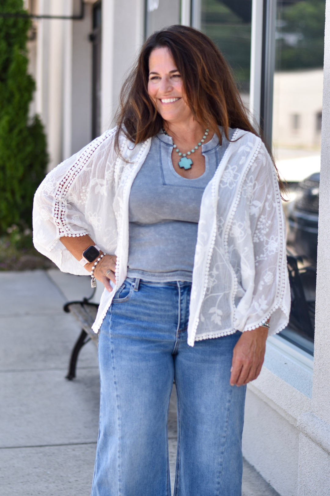 Wildflower Wander Kimono- White
