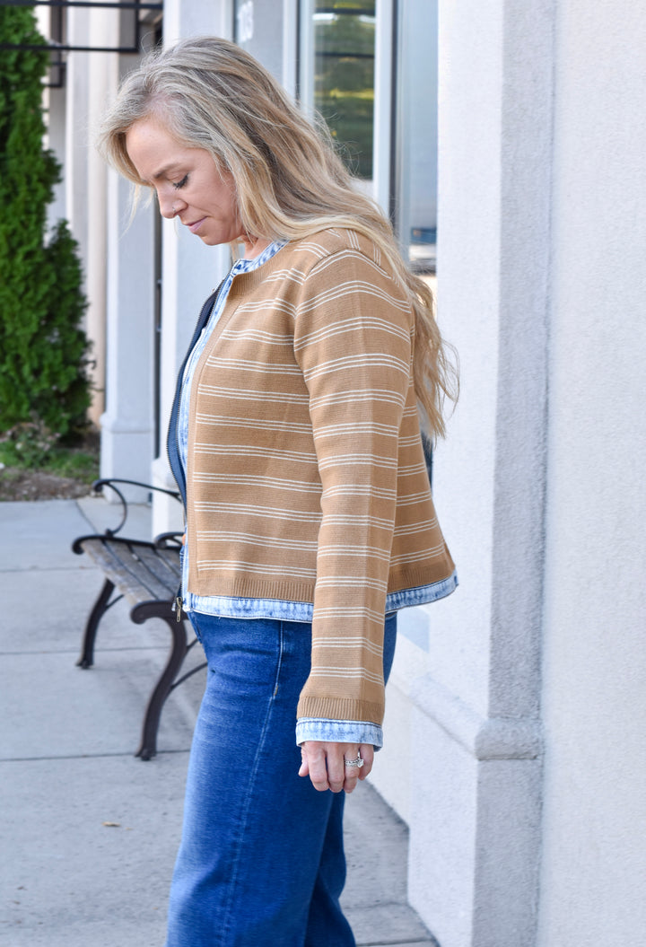 Stripes & Denim Jacket