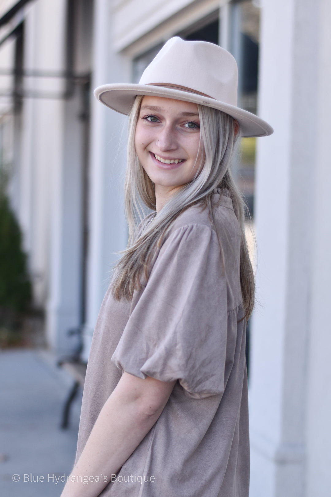 Felt Faux Suede Trim Safari Hat