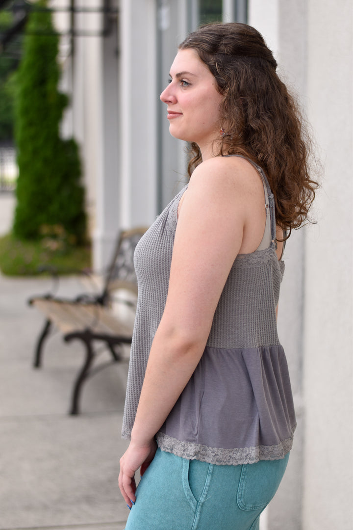 Boho Thermal Cami Knit Top