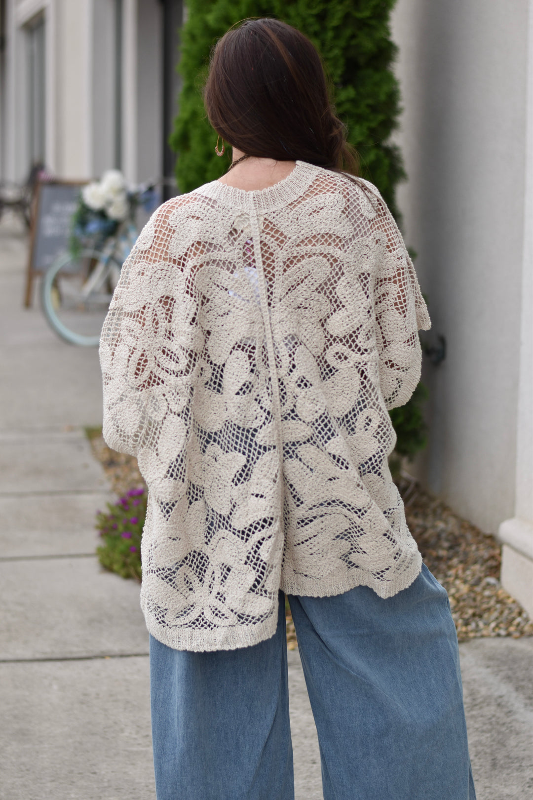 Natural Crochet Kimono Cardigan