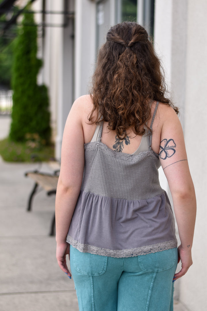 Boho Thermal Cami Knit Top