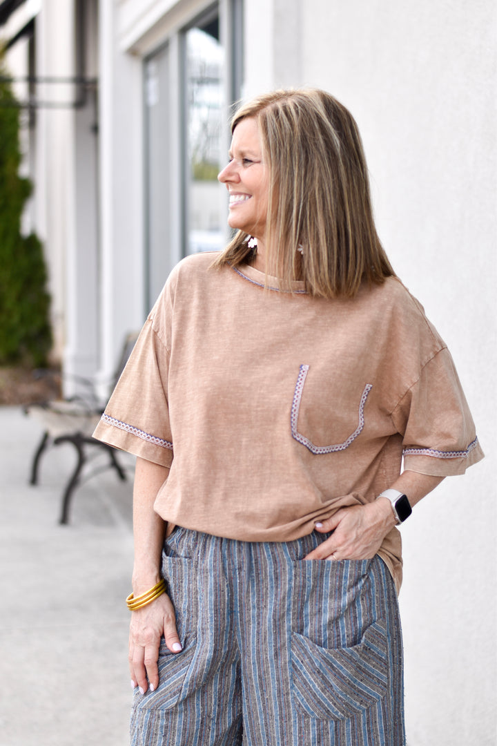 Easel Sundown Cotton Boxy Tee