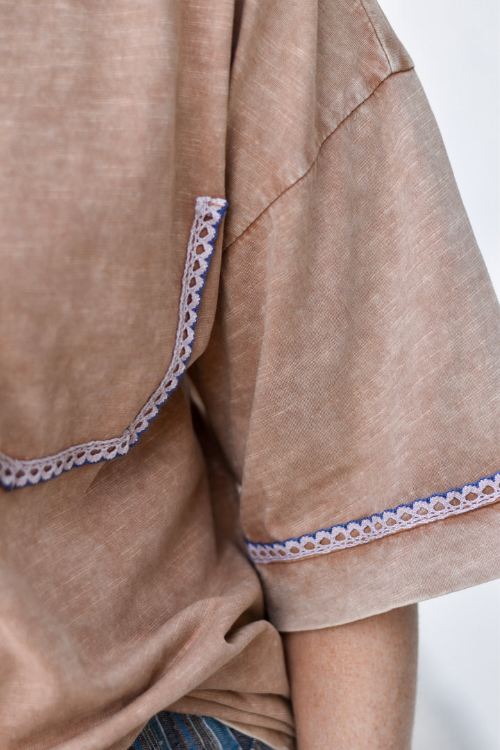 Easel Sundown Cotton Boxy Tee