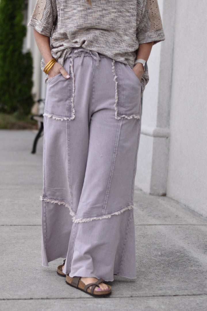 Easel's Driftwood Wide-Leg Pants