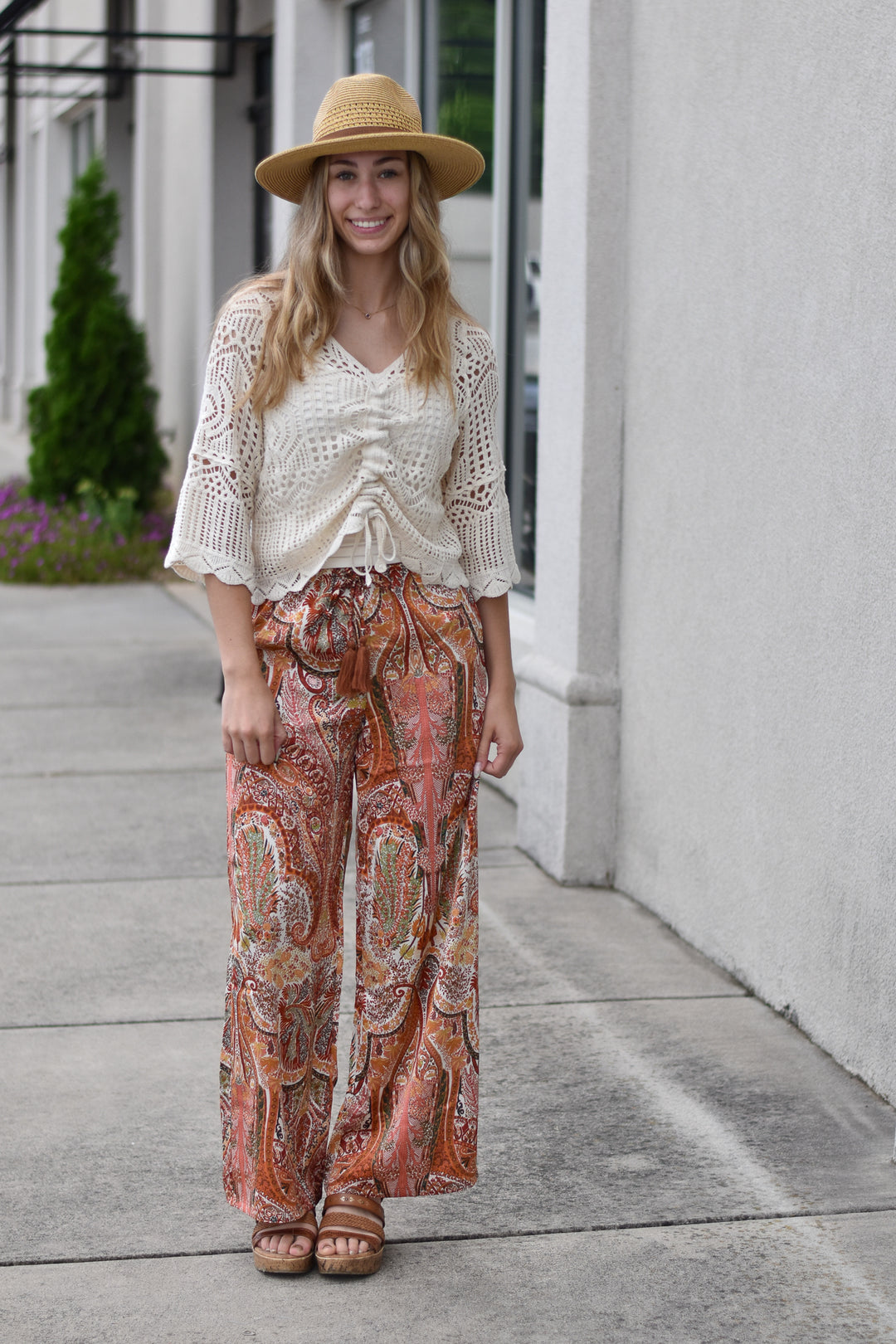 Paisley Wide Leg Pants