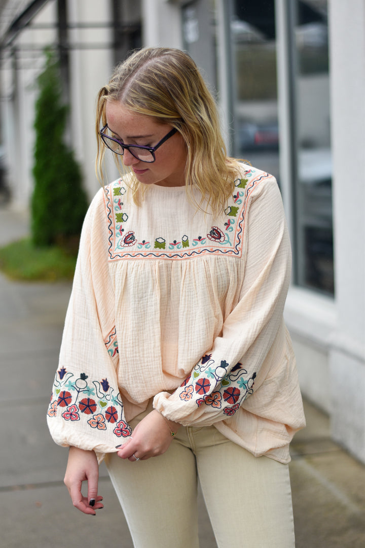 Lea Embroidered Cotton Tunic