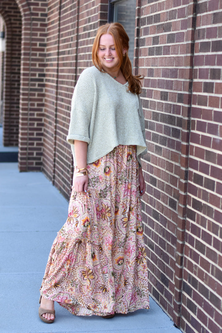 Boho Mosaic Tiered Wide Leg Pants