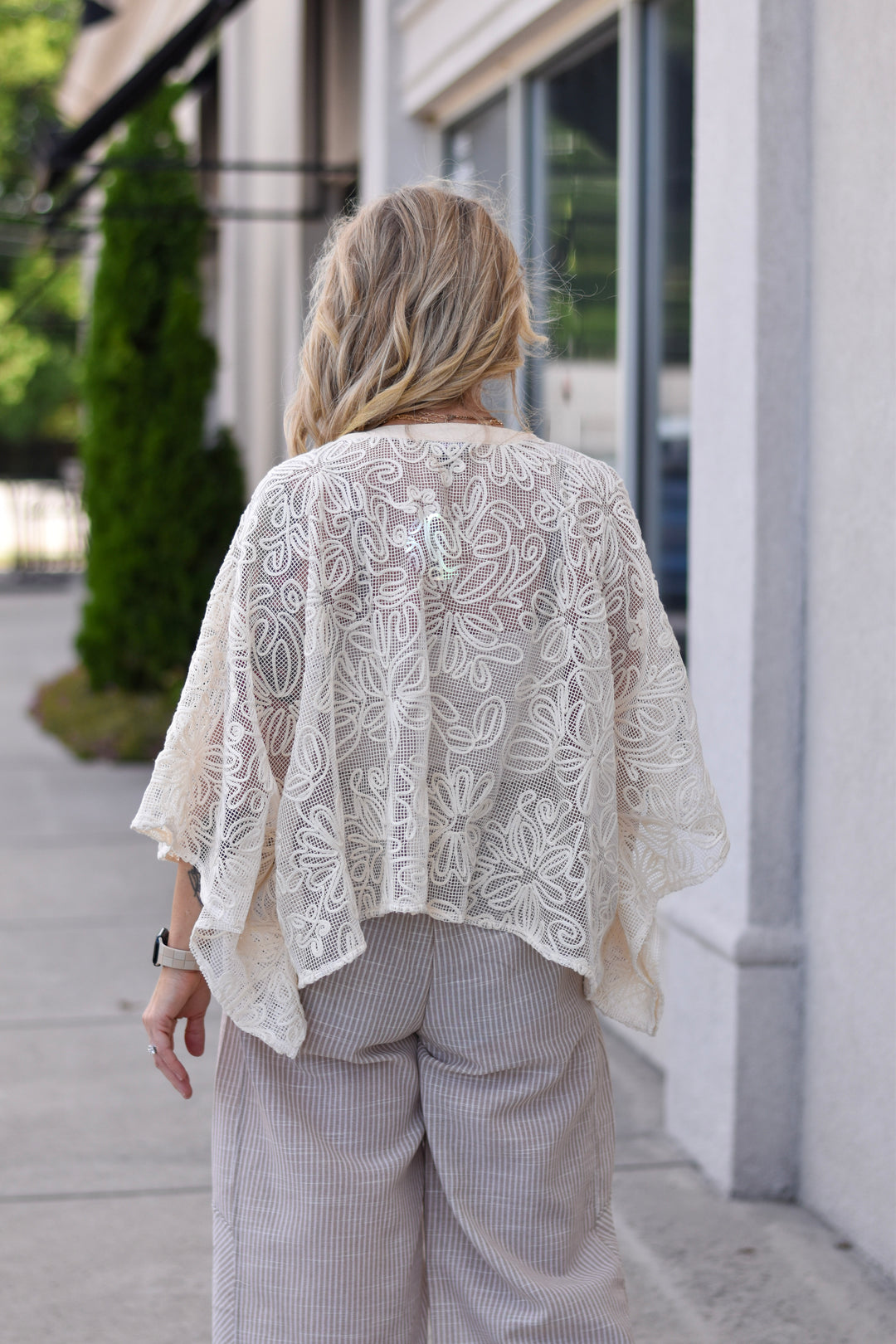 Embroidered Dolman Sleeve Top