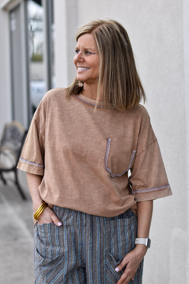 Easel Sundown Cotton Boxy Tee