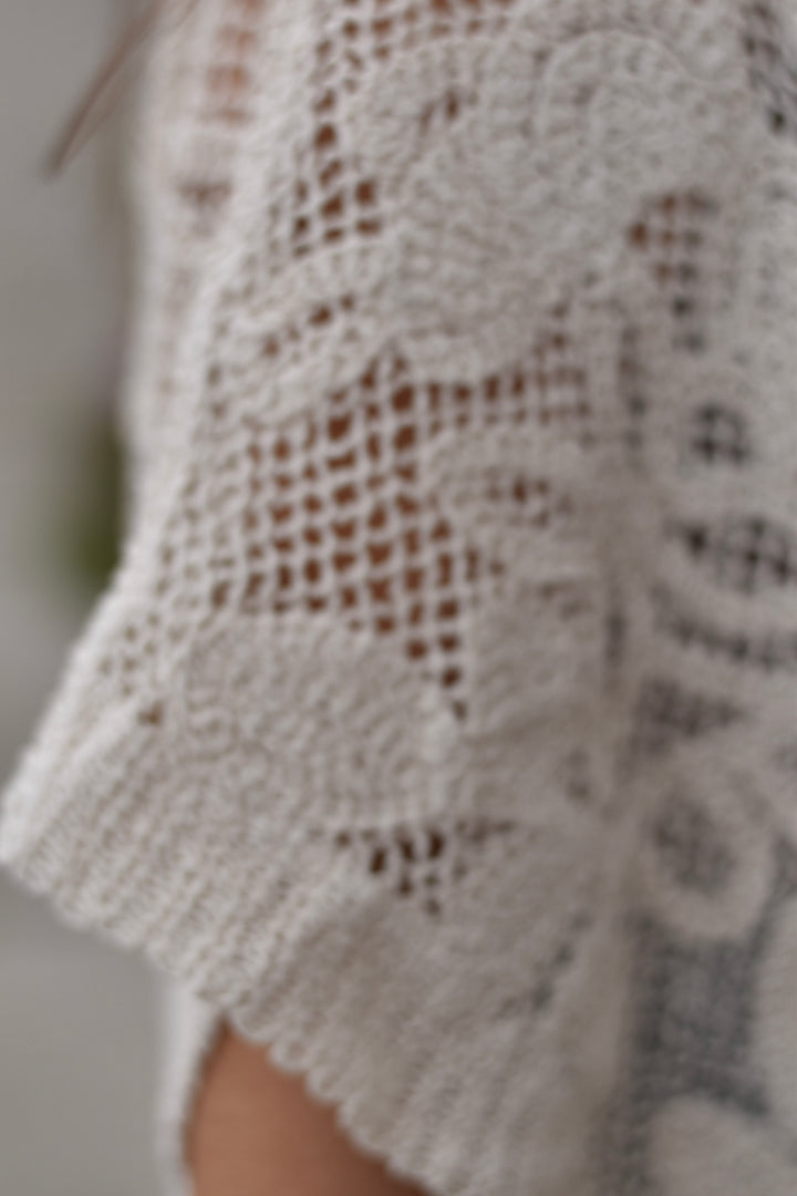 Natural Crochet Kimono Cardigan
