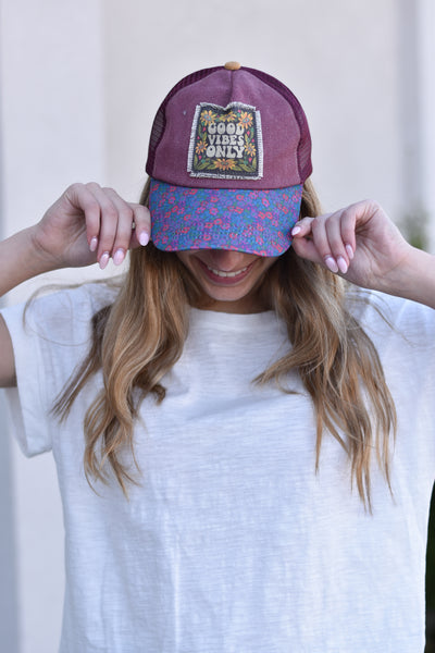 Natural Life Good Vibes Only Trucker Hat