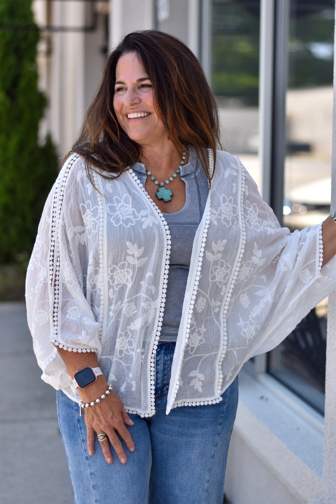 Wildflower Wander Kimono- White