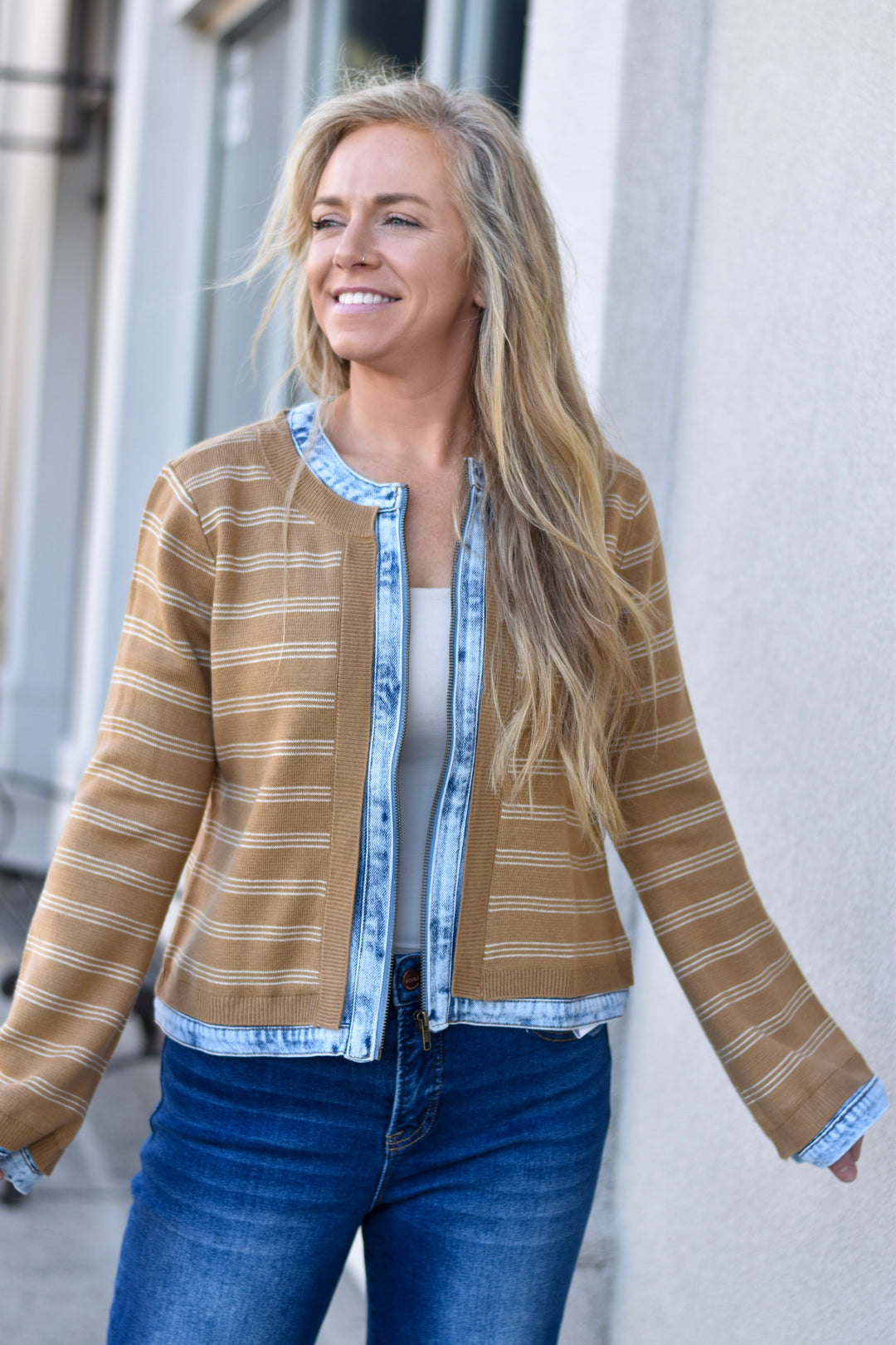 Stripes & Denim Jacket