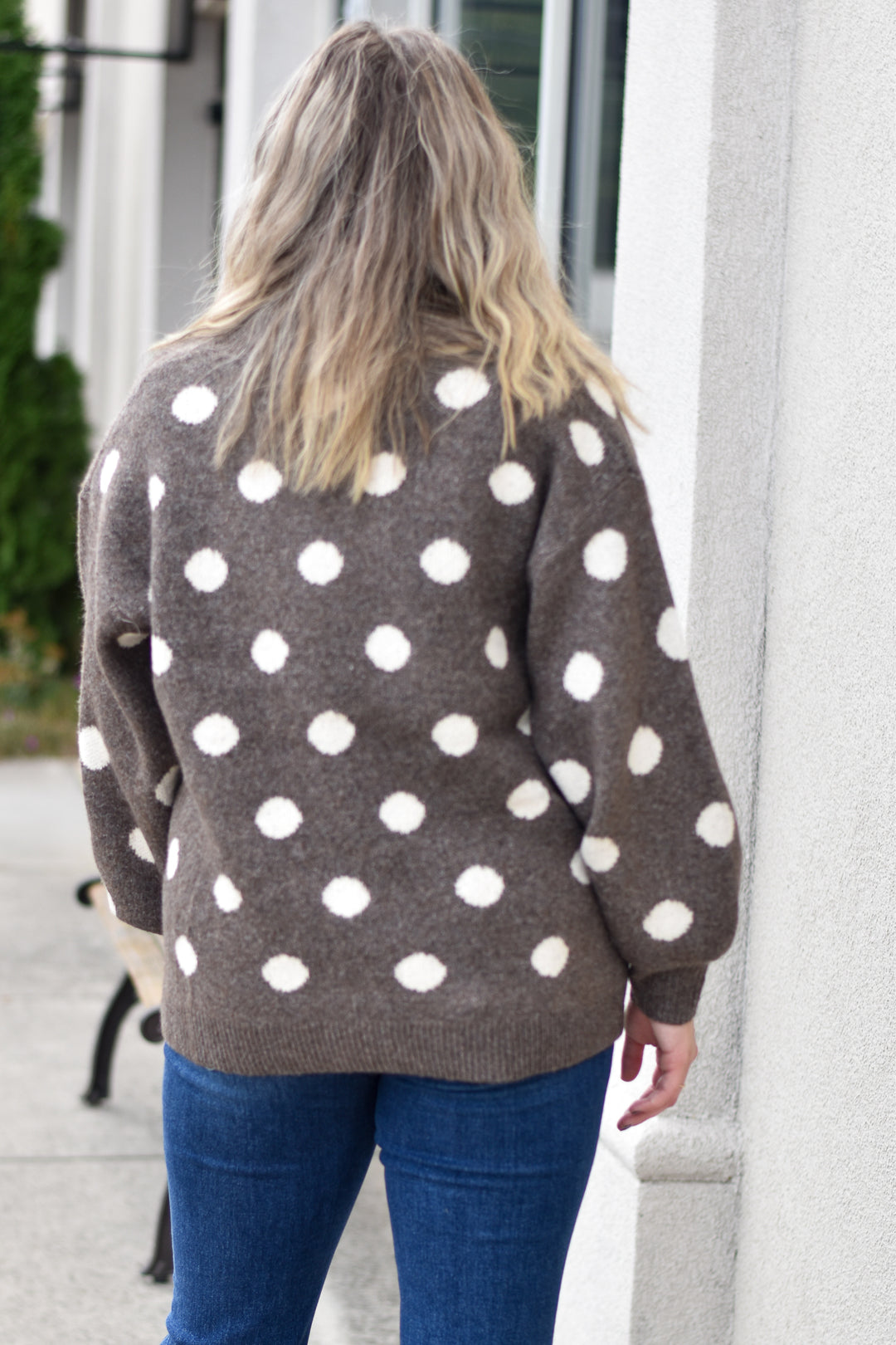 Mocha Bliss Dot Cardigan