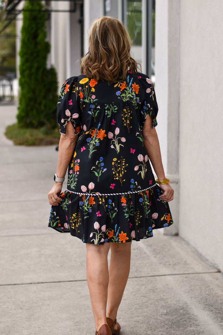 Midnight Garden Floral Dress
