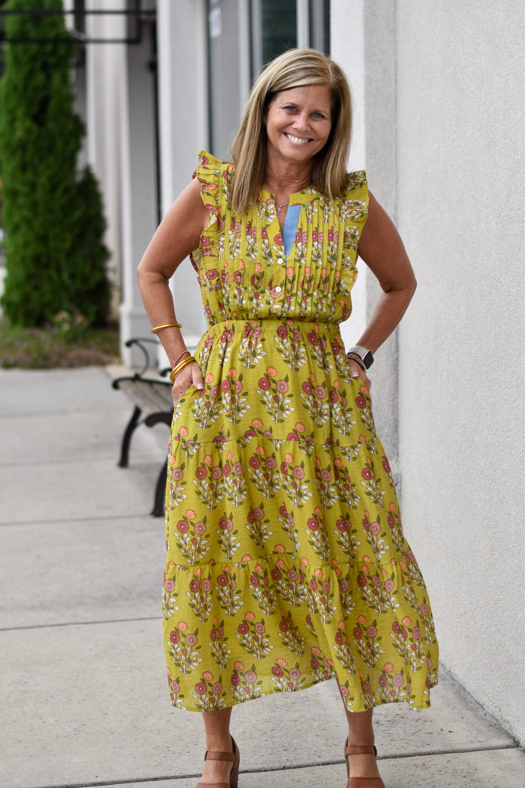 THML Vintage Bloom Midi Dress