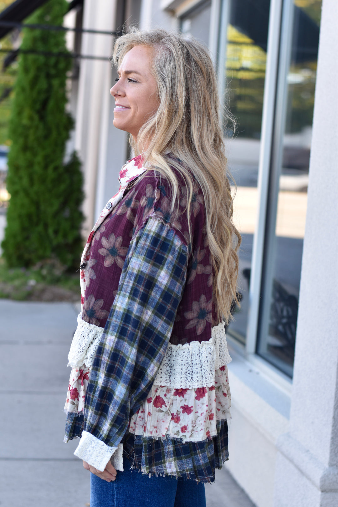 Pol Patchwork Button-Up Shirt