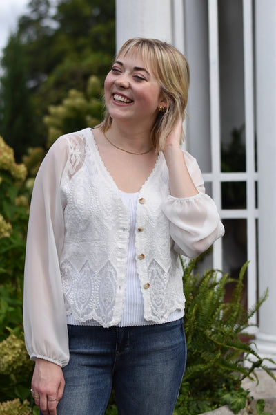 Washed Waffle Knit Top