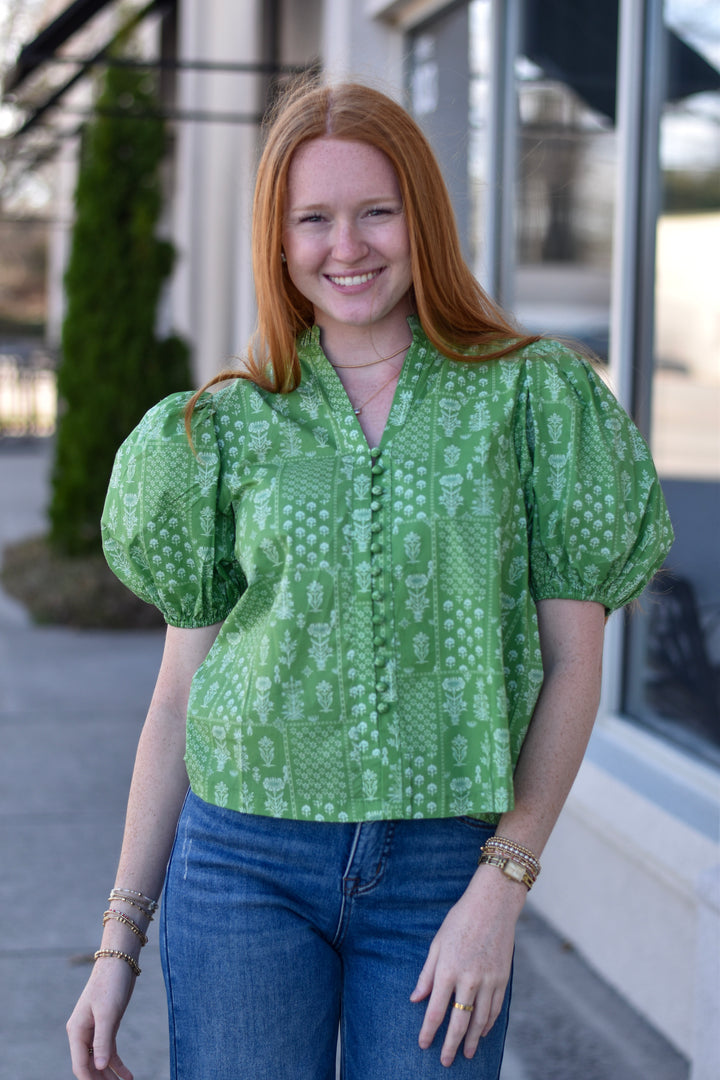 Pinch Blossom Ruffle Blouse