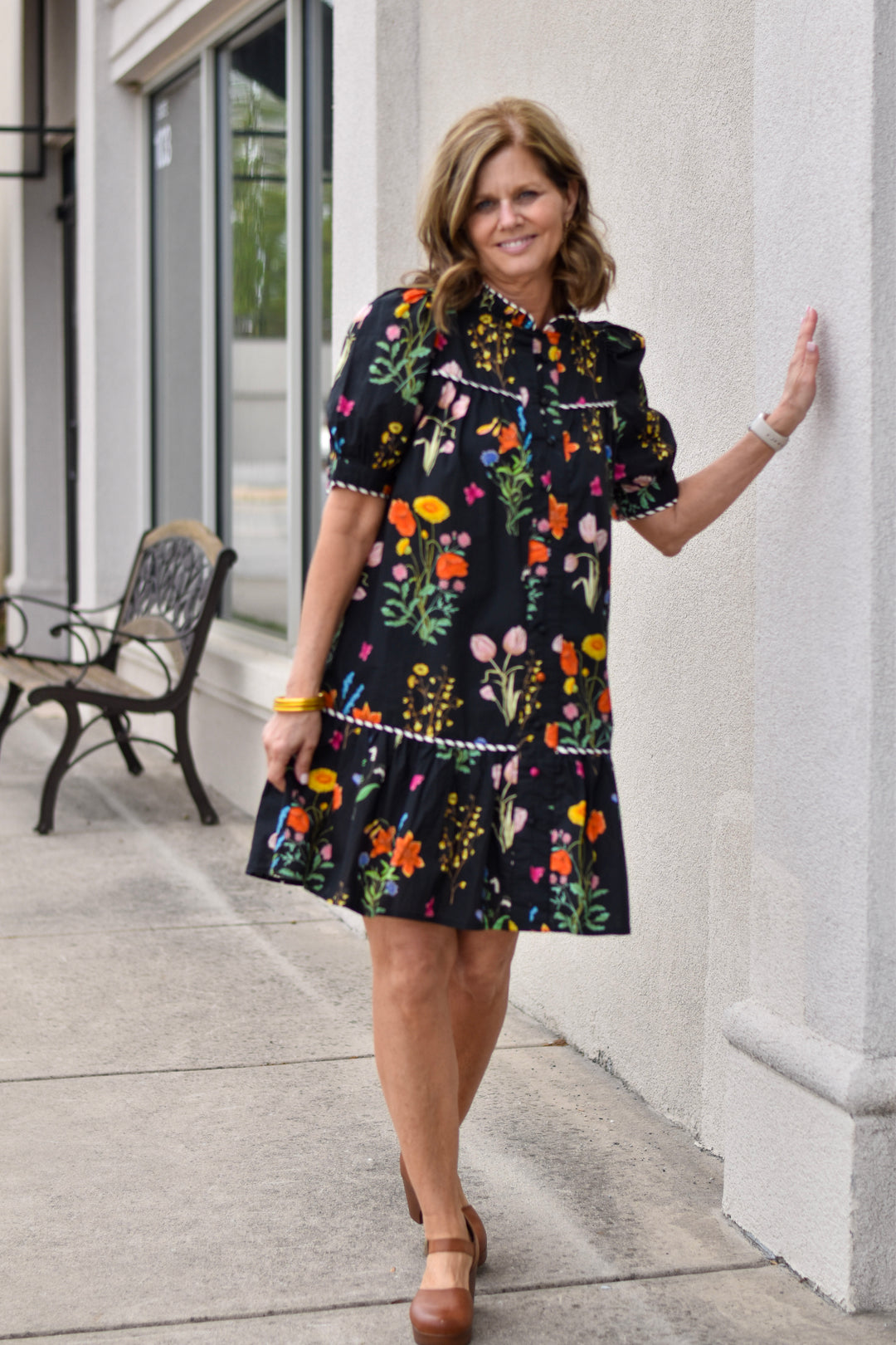 Midnight Garden Floral Dress