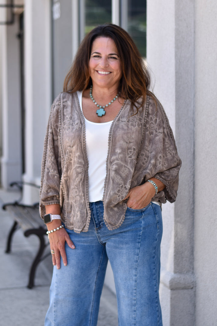 Wildflower Wander Kimono- Mocha