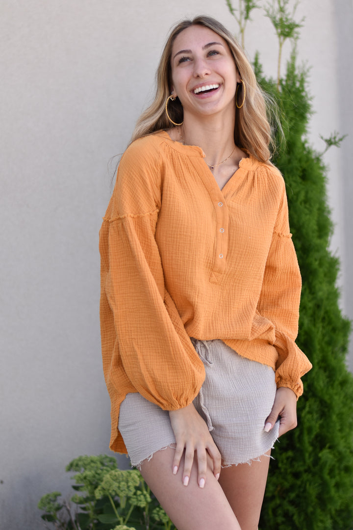 Sunny Days Crinkle Blouse