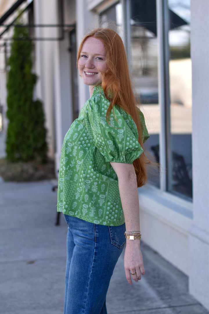 Pinch Blossom Ruffle Blouse