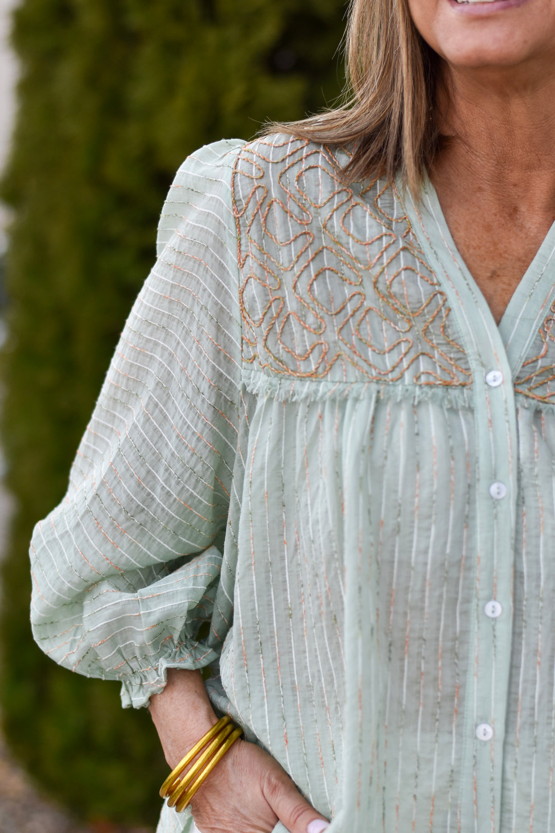 Easel Willow Stitch Blouse