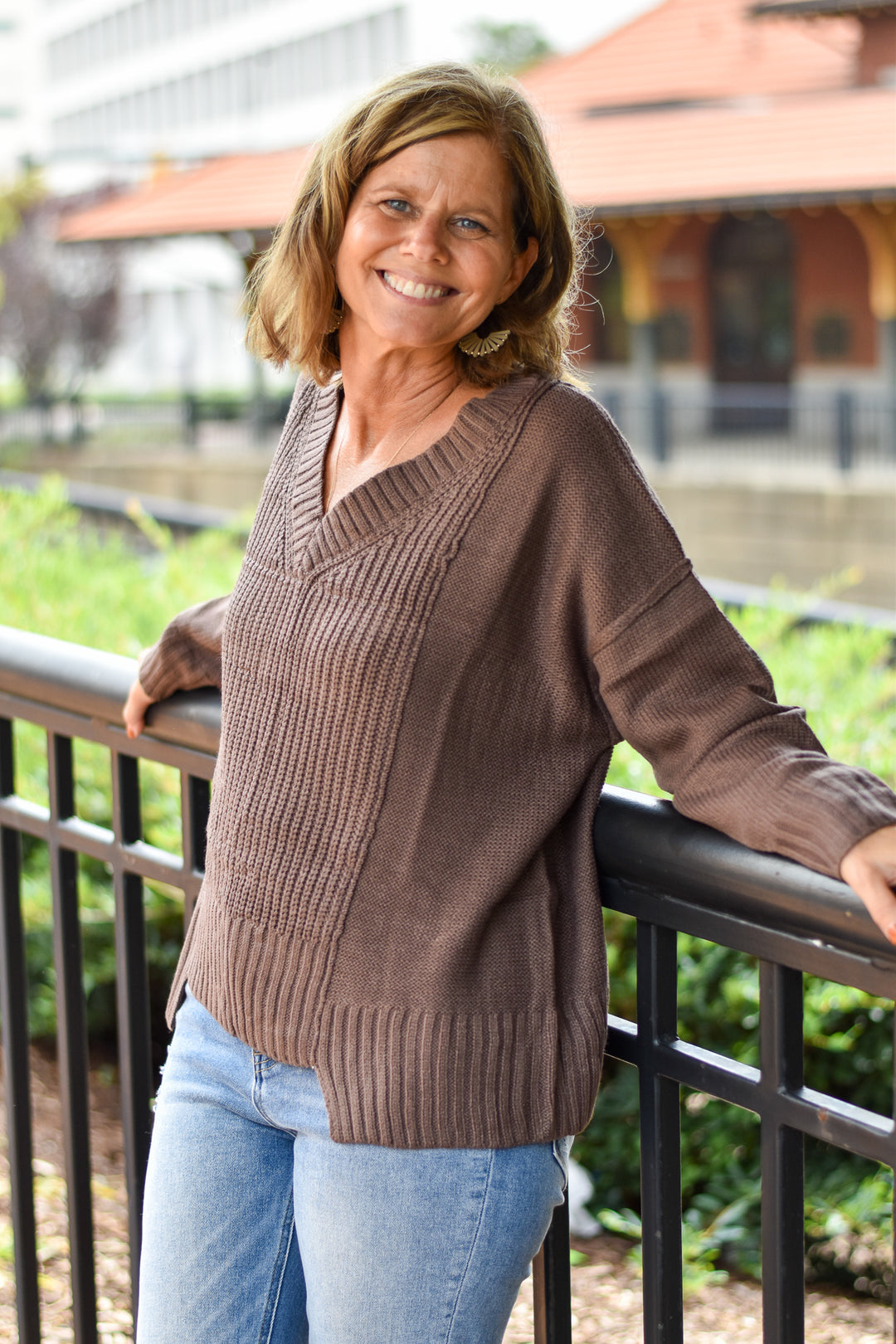 Latte Love V-Neck Sweater