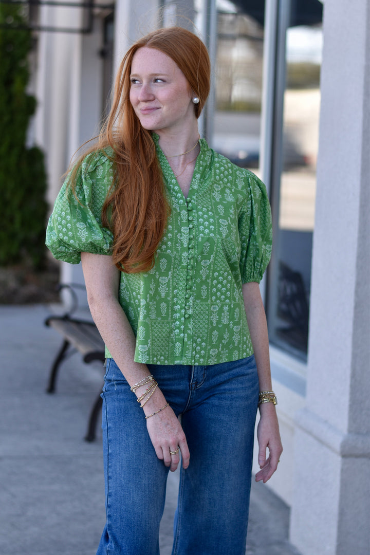 Pinch Blossom Ruffle Blouse