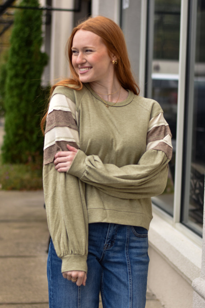 Retro Stripe Block Top
