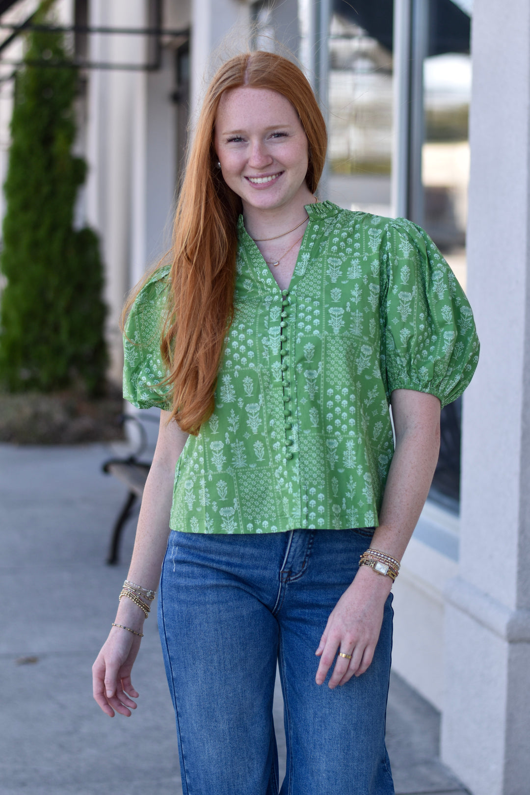 Pinch Blossom Ruffle Blouse