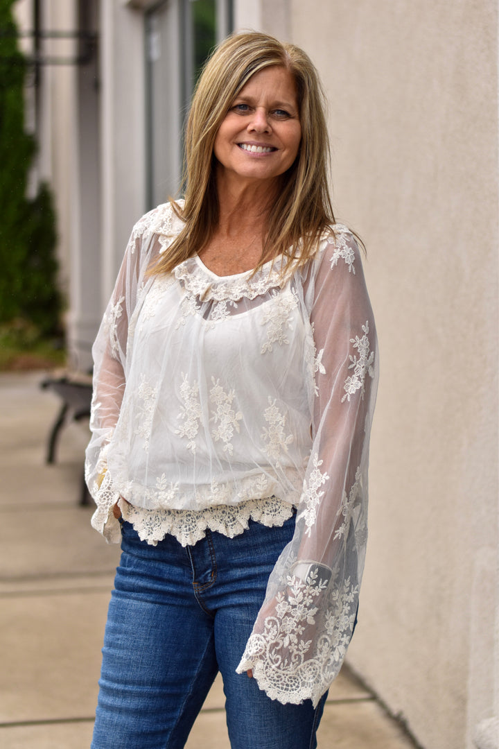 Easel Romantic Lace Blouse