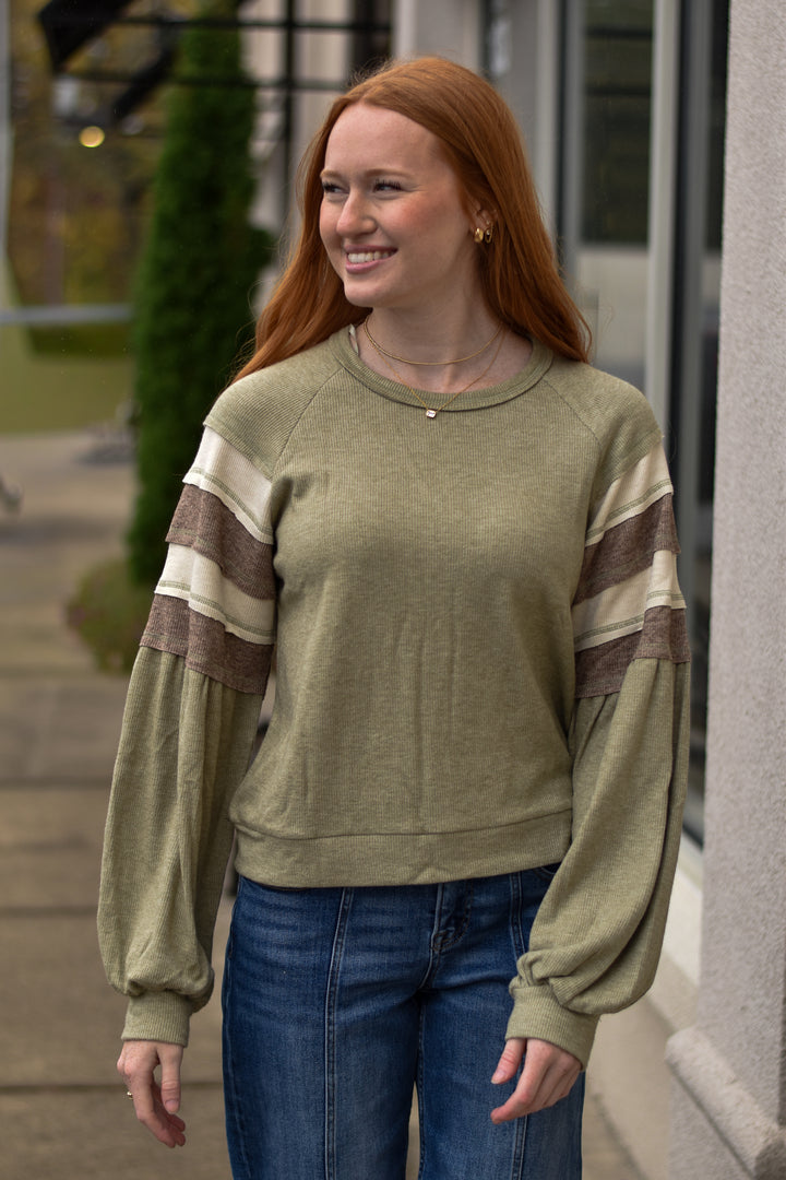 Retro Stripe Block Top