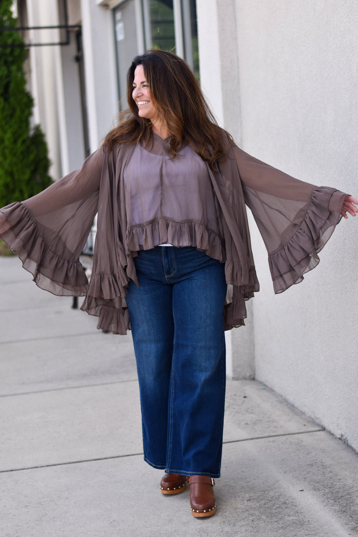 Oli & Hali Sheer Ruffle Blouse