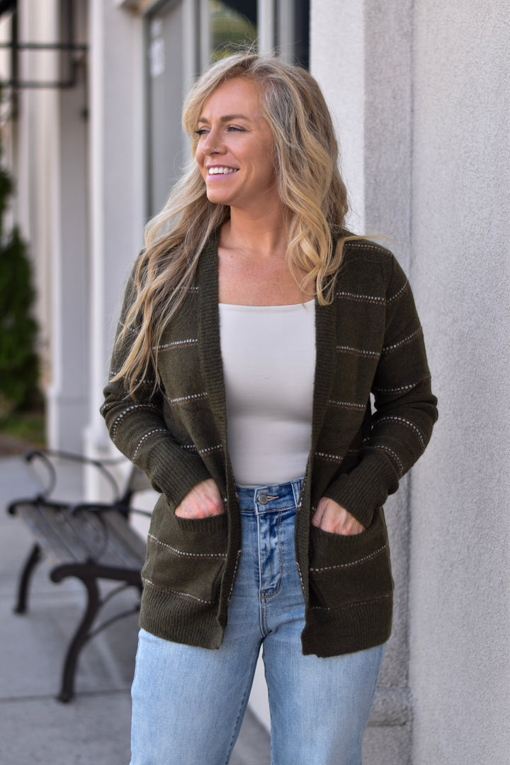 Cozy Days Striped Cardigan