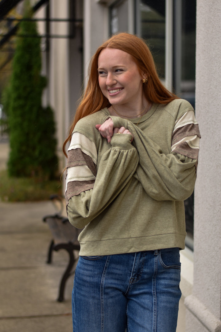 Retro Stripe Block Top