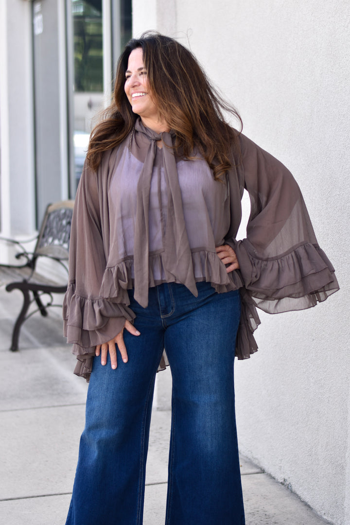 Oli & Hali Sheer Ruffle Blouse