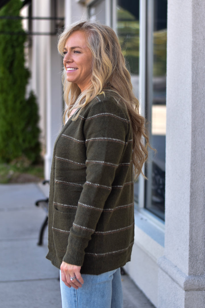 Cozy Days Striped Cardigan
