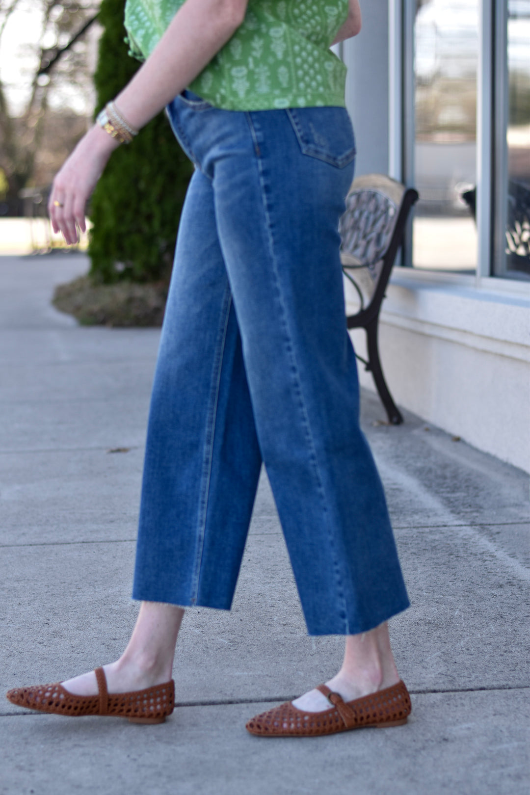 Bayeas Cloud Comfort Wide Leg Crop Jeans