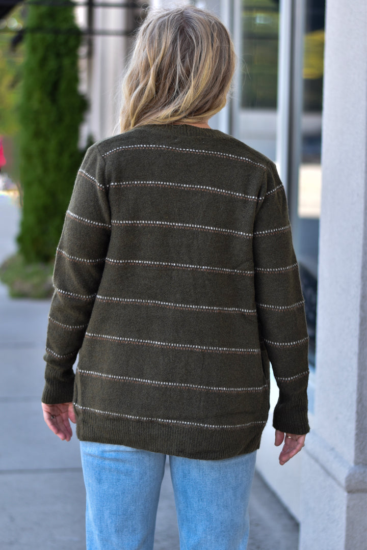 Cozy Days Striped Cardigan