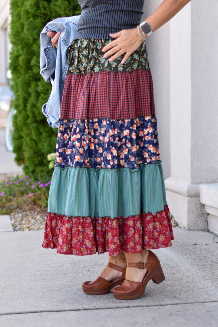 Hippie Soul Patchwork Maxi Skirt