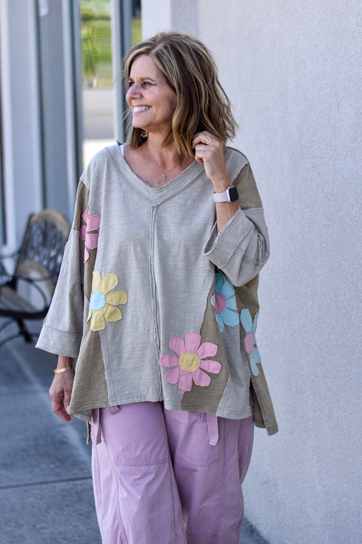 Daisy Patch Knit Top