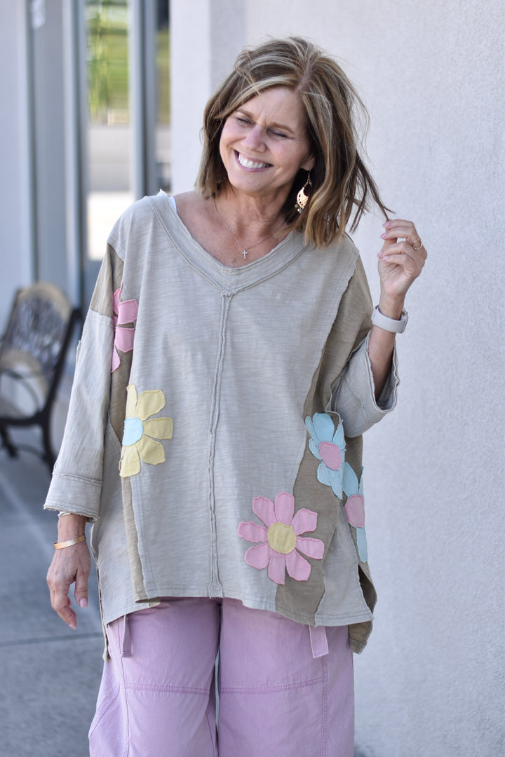 Daisy Patch Knit Top
